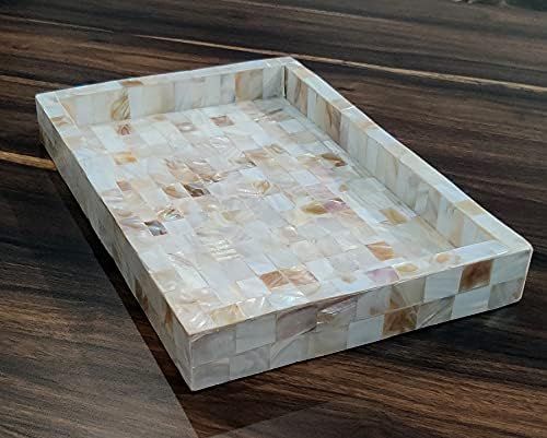 Handicrafts Home Decor Serving / Decorative Tray Multipurpose Mother of Pearl Inlay Serving Tray ... | Amazon (US)
