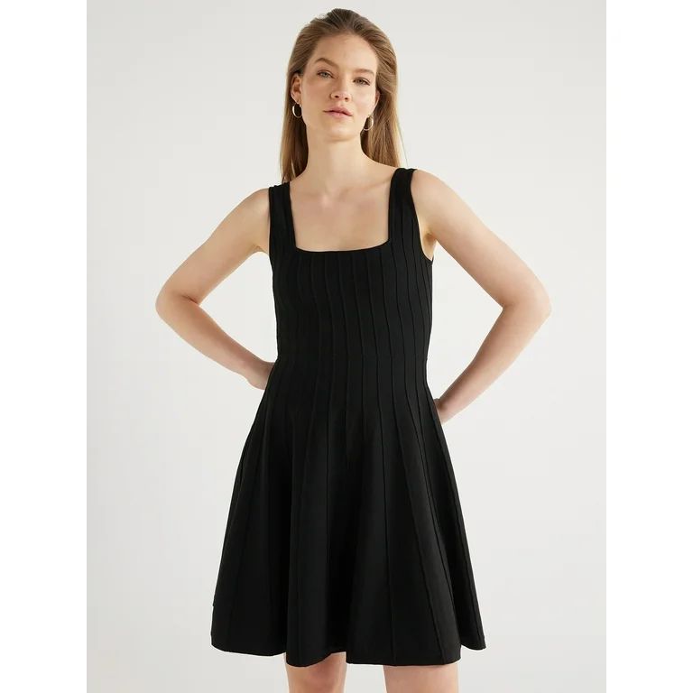 Scoop Women’s Sleeveless Square Neck Mini Sweater Dress, Sizes XS-XXL | Walmart (US)