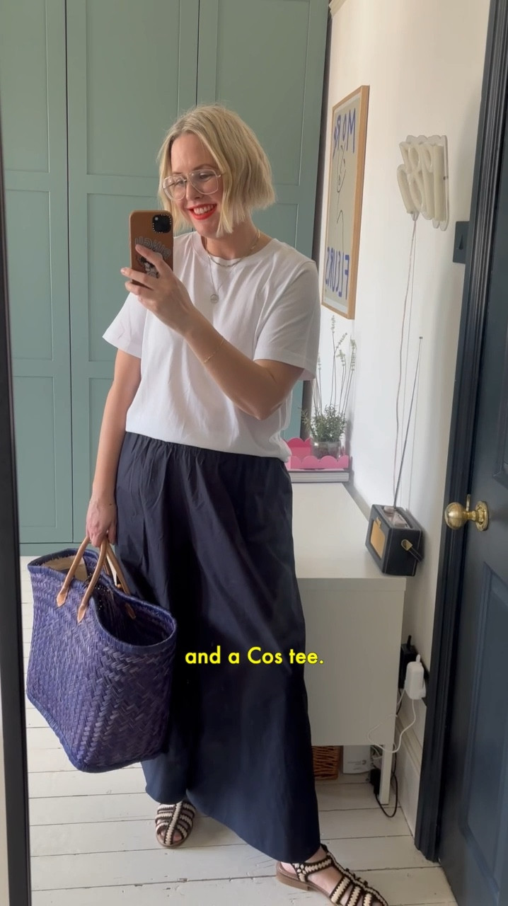 Cotton voluminous culottes, T-shirt, Cos, Tk Maxx, Navy Tote Bag, Capsule Wardrobe, Wardrobe staples, Wardrobe basics, 

#LTKspring #LTKuk #LTKstyletip