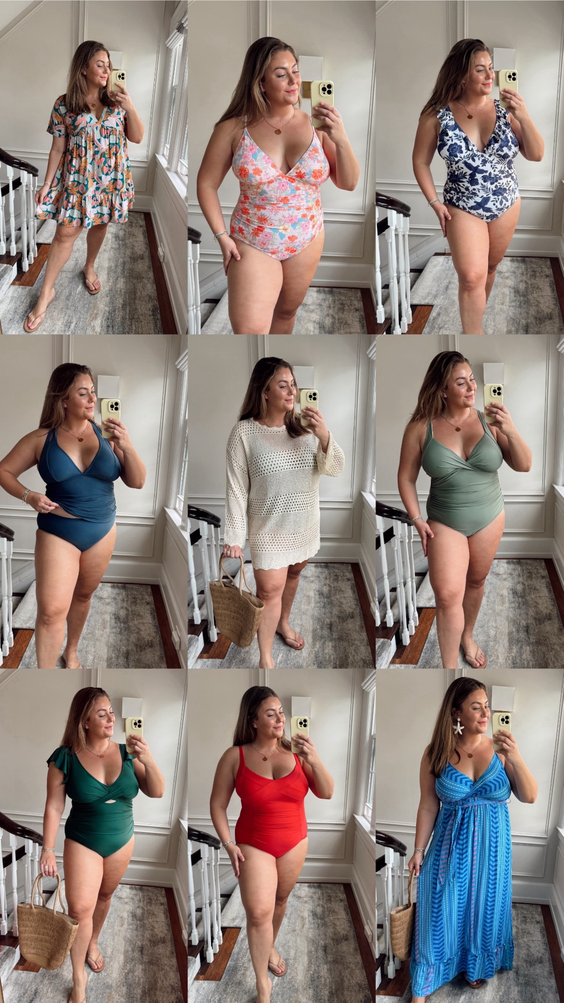 Wearing size XXL in most (XL in mini floral dress & maxi blue dress, 1X in light green one-piece) - use code CARALYN for 15% off $70+ or 20% off $109+ 

#LTKMidsize #LTKFindsUnder50 #LTKSwim