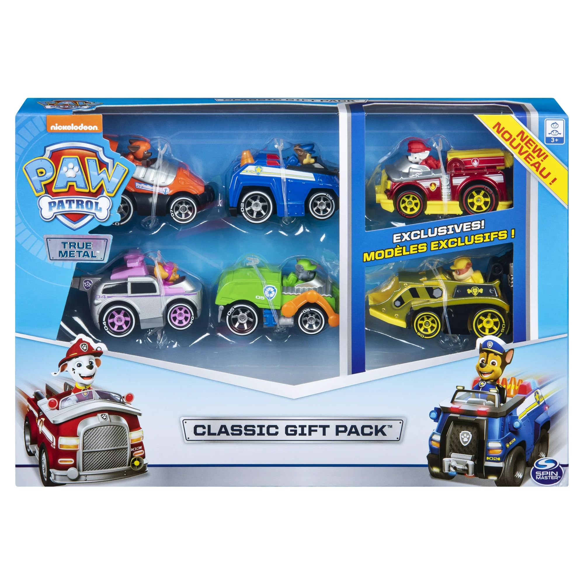 PAW Patrol, True Metal Classic Gift Pack of 6 Collectible Die-Cast Vehicles, 1:55 Scale - Walmart... | Walmart (US)