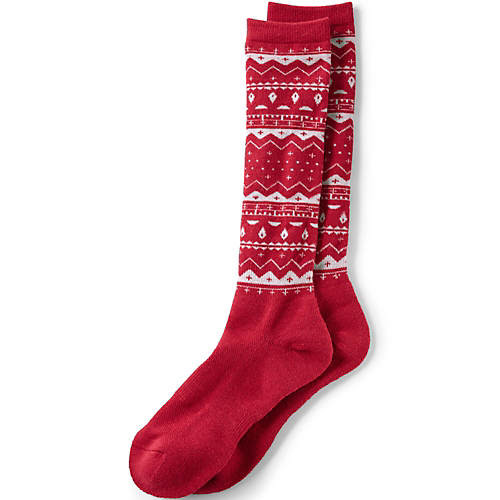 Women's Merino Wool Cushioned Winter Ski Socks | Lands' End (US)