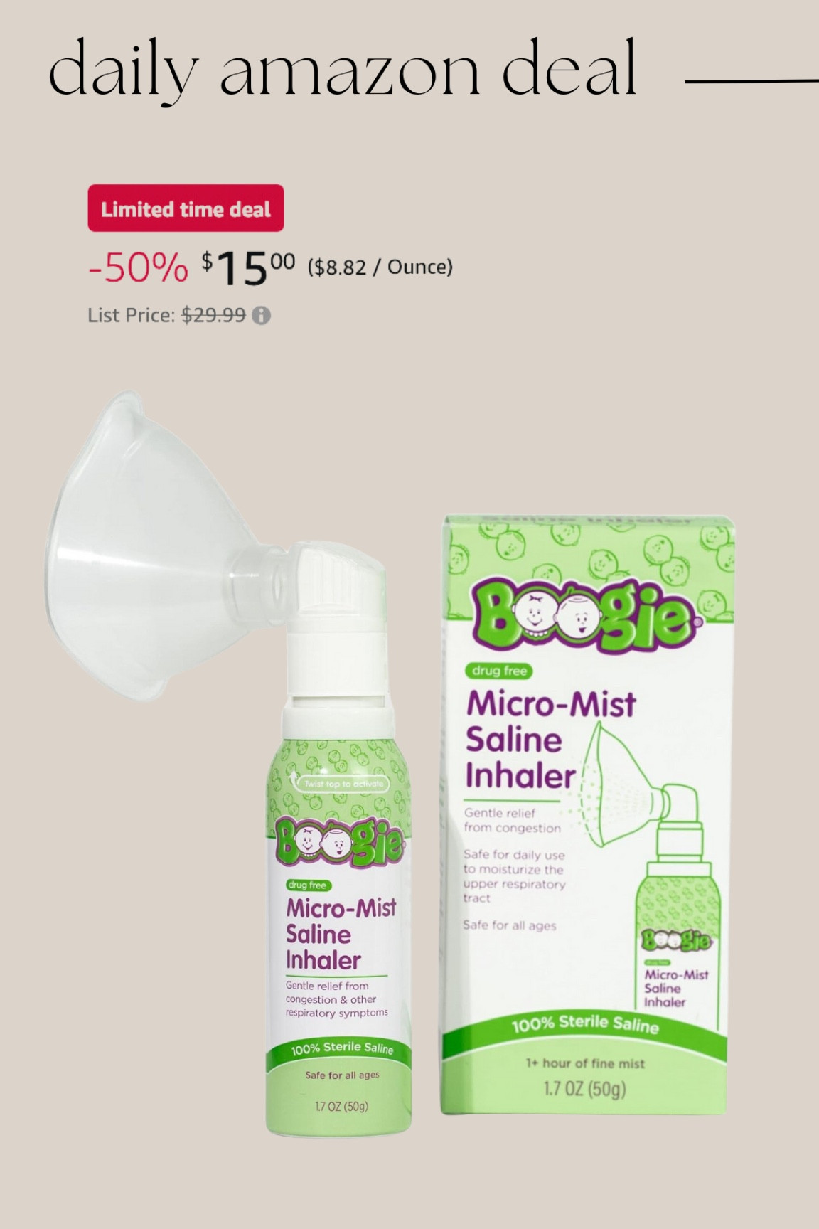Daily Amazon deal: saline mist inhaler 

#LTKKids #LTKBaby #LTKSaleAlert