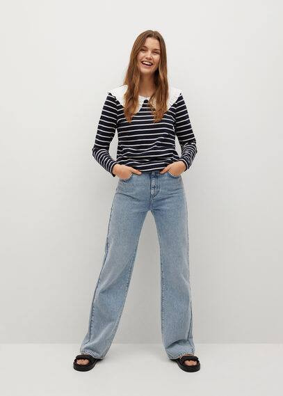 Babydoll collar striped sweater | MANGO (UK)