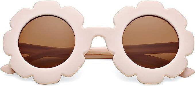 COASION Polarized Sunglasses for Kids Girls & Boys Oversized Round Flower Sunglasses Shades UV 40... | Amazon (US)