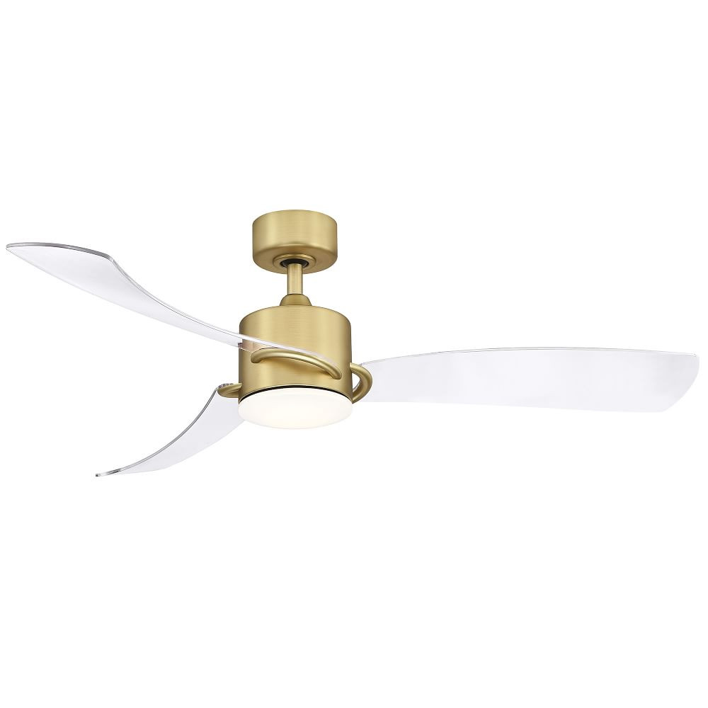 SculptAire Ceiling Fan With Light Kit, Brushed Satin Brass | West Elm (US)