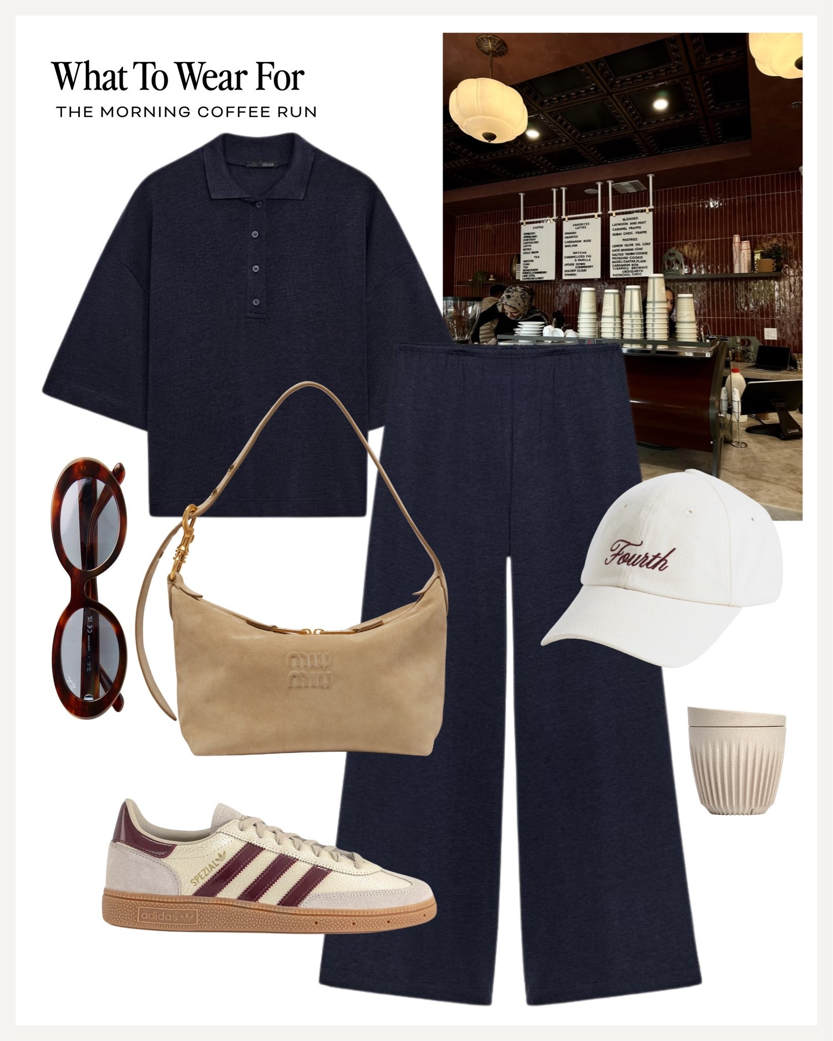 The morning coffee run ☕️ 

Zara matching set, navy blue co-ord, loungewear, suede bag, adidas spezials

#LTKuk
