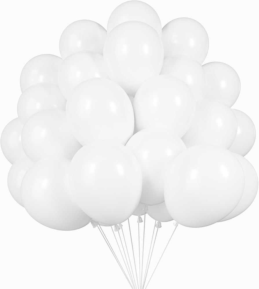 White Balloons Latex Party Balloons, 50 pack 12 Inches Helium balloons for Wedding Birthday Party... | Amazon (US)