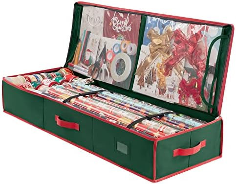 Lifewit Wrapping Paper Storage Containers with Interior Pockets, Fits 18-24 Standard Rolls, Gift ... | Amazon (US)
