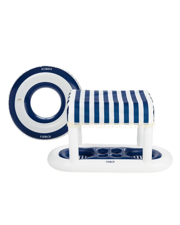 Floating Cabana Bar + Tube Bundle - Navy | FUNBOY