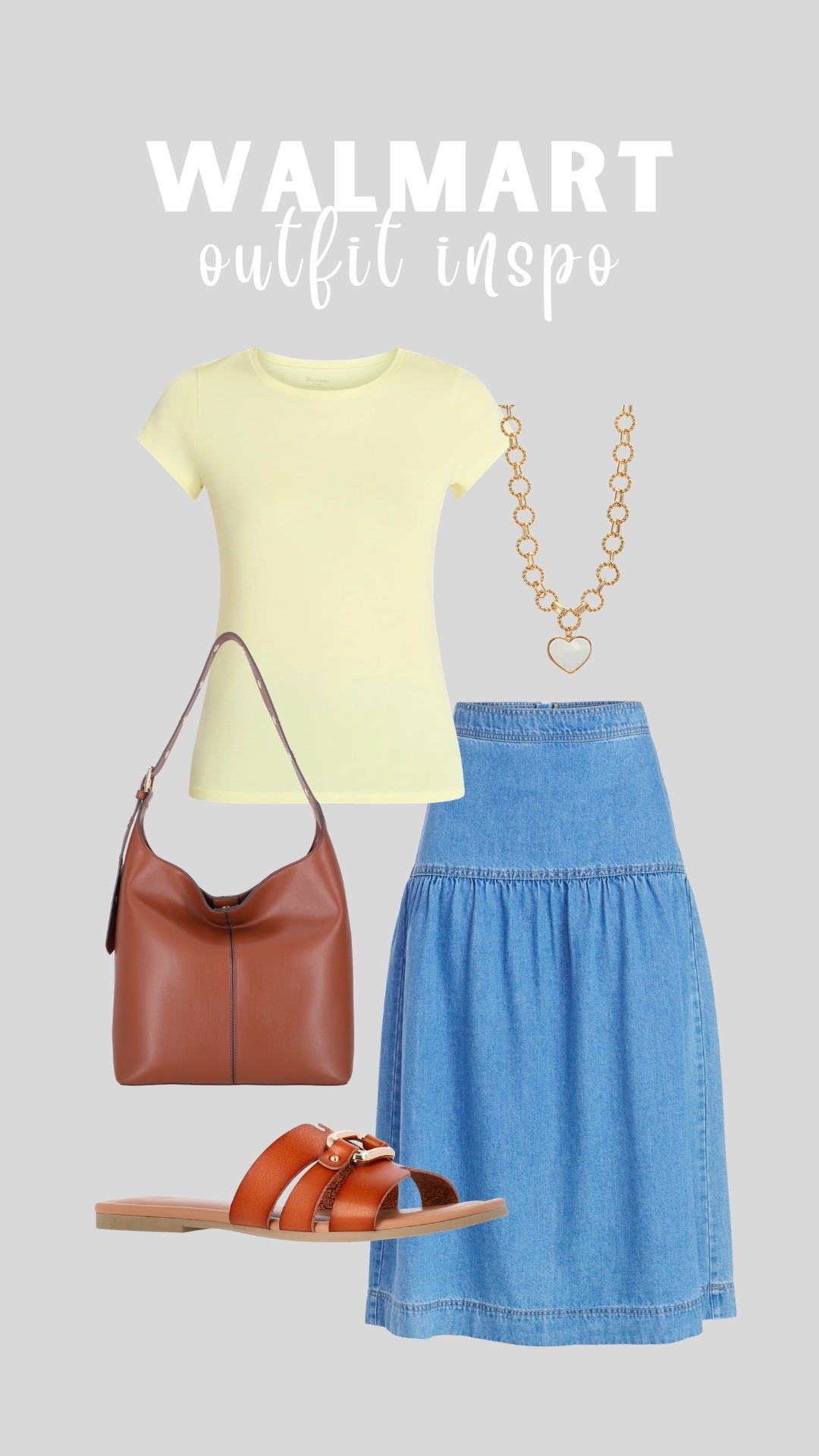 Elevated casual outfit from Walmart! Completely obsessed with the denim skirt, love how versatile it is ✨🙌🏼

#LTKmomlife #LTKgrwm #LTKootd