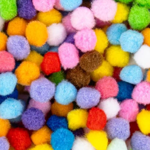 RAINFLOW 800 Pcs Small Pom Poms for Crafts - Craft Pompoms Balls,pompones para llaveros,Assorted ... | Amazon (US)