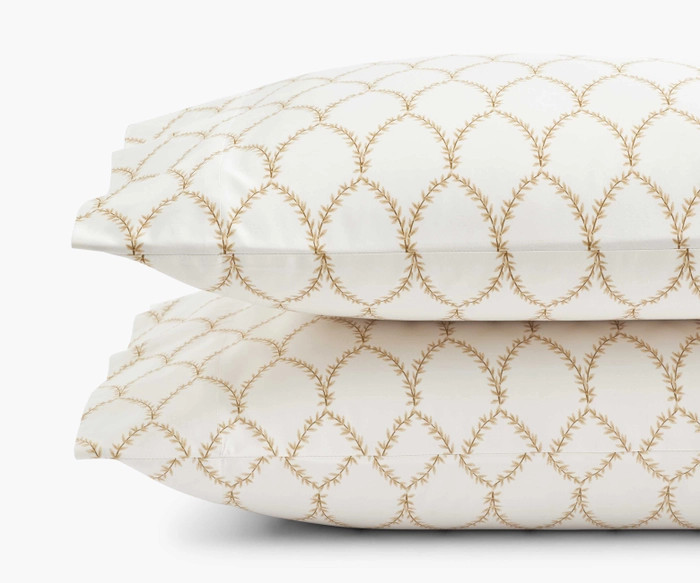 Laurel Gold Sateen Pillowcases | Rifle Paper Co. | Rifle Paper Co.