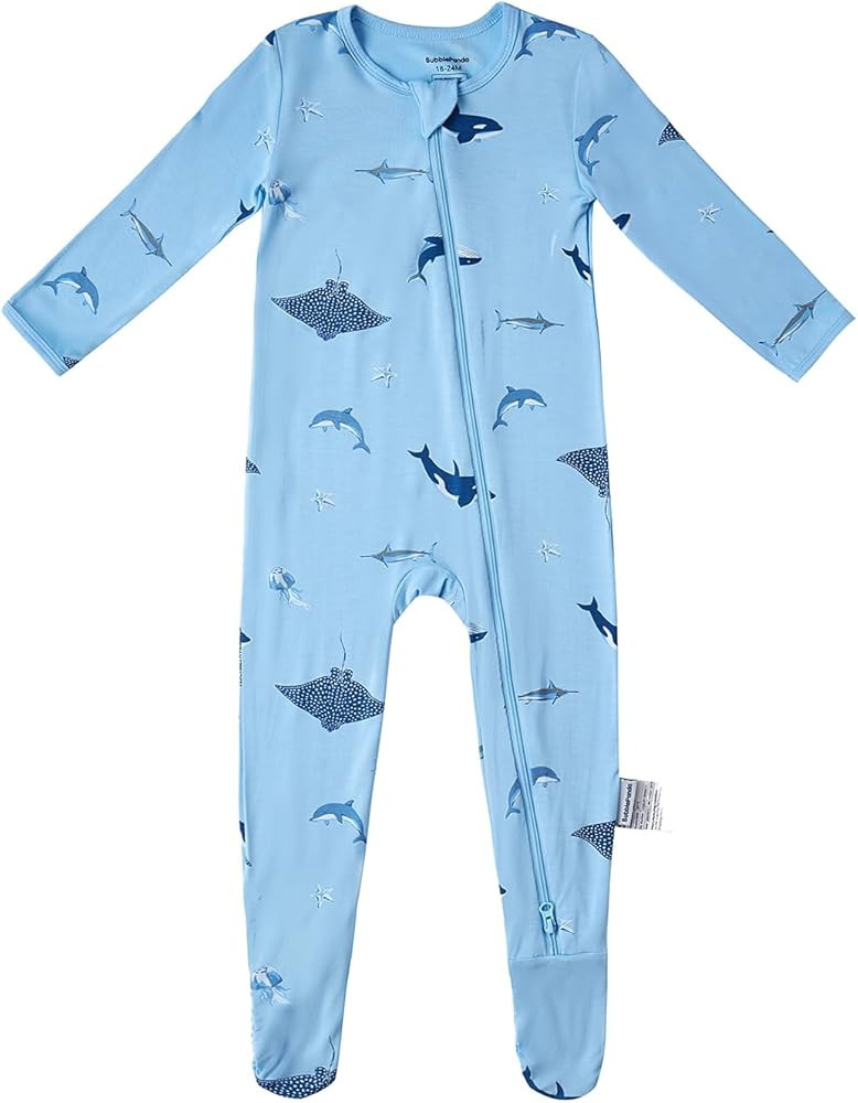 BubblePanda Rayon Made From Bamboo Baby Pajamas Baby Clothes for Boys Girls Unisex Zip-Front Non-... | Amazon (US)