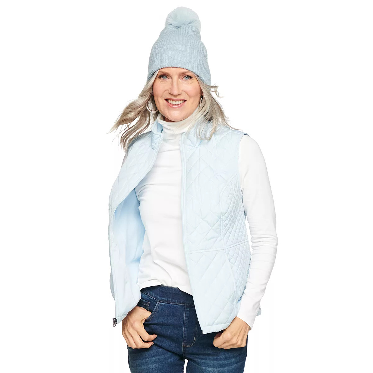 Women's Croft & Barrow® Woven Quilted Vest | Kohl's