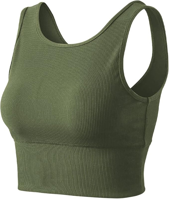 Workout Crop Tank Tops for Women Solid Comfort Sleeveless Shirts for Casual Sports Fitness Yoga R... | Amazon (US)