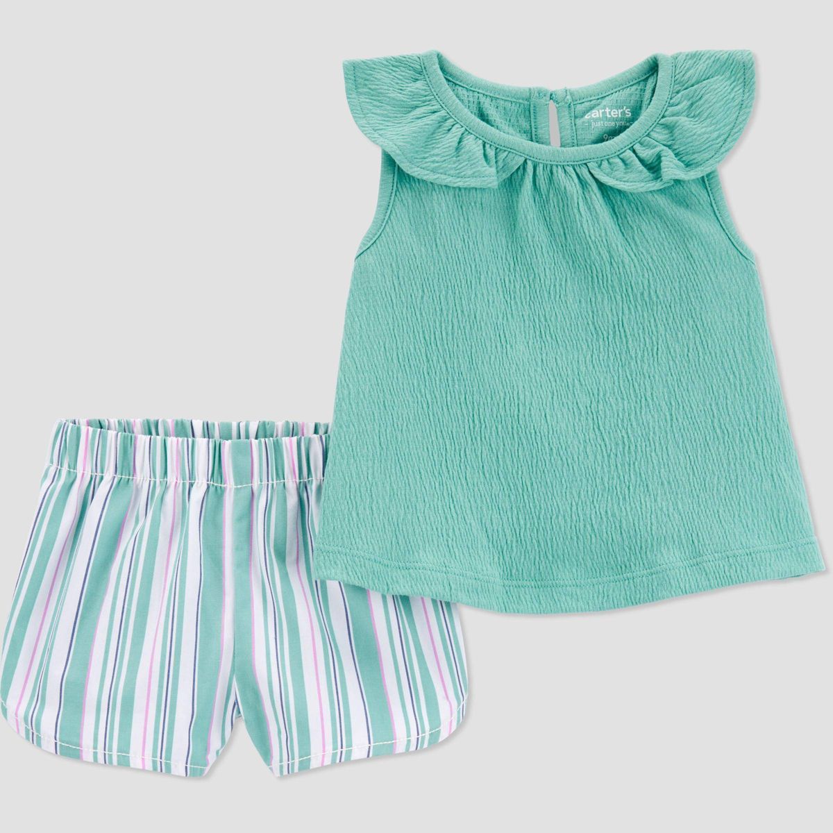 Carter's Just One You® Baby Girls' Striped Top & Bottom Set - Green | Target