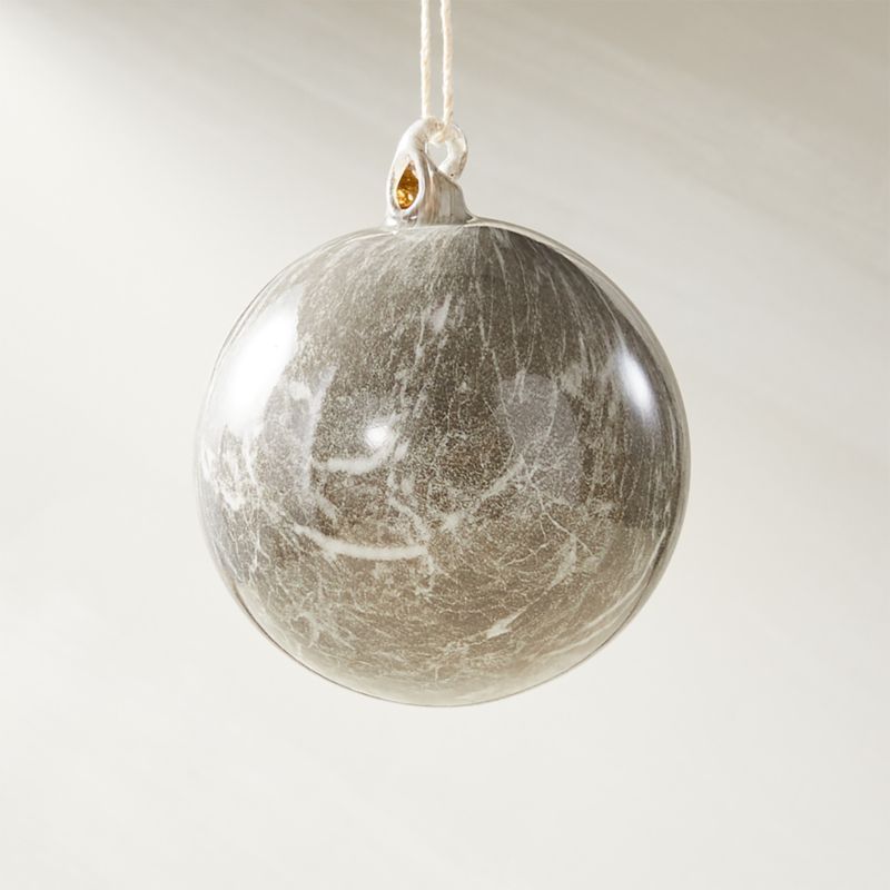 Grey Marble Glass Ornament | CB2 | CB2