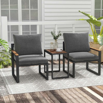 Costway 3 PCS Patio Furniture Set with Soft Cushions  Aluminum Frame Weatherproof Outdoor | Target