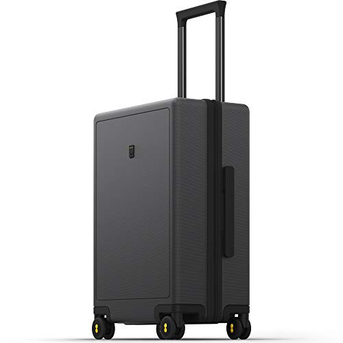 LEVEL8 Rolling Carry on Luggage Airline Approved, Carry-on Suitcases with Wheels, Lightweight Luminous Textured Luggage for Men Women, Tsa Lock, 20 Inch, Dark Grey | Amazon (US)