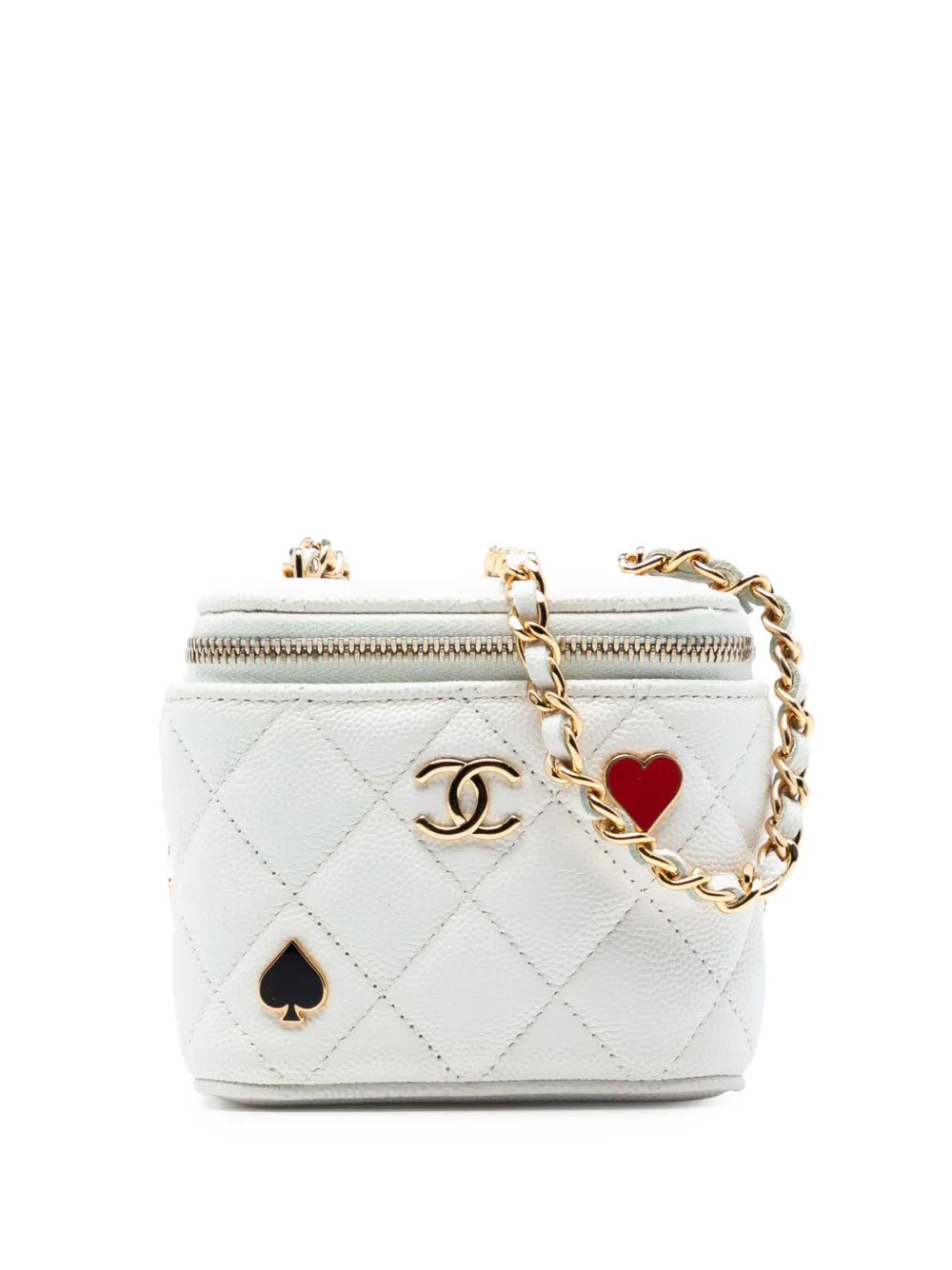 CHANEL Pre-Owned 2021-2025 Mini Caviar Coco Casino Case Vanity Bag | White | FARFETCH RO | Farfetch Global