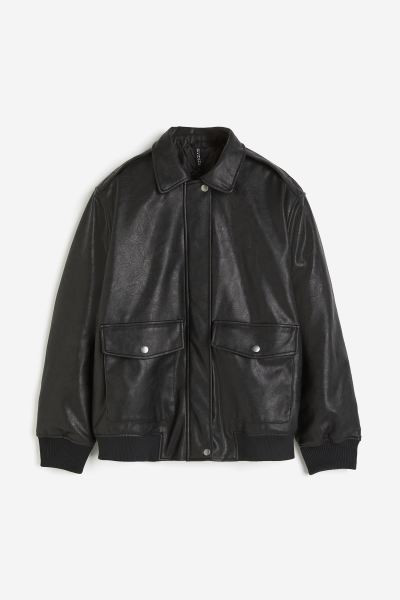 Pilotenjacke mit Coating - Schwarz - Ladies | H&M AT | H&M (DE, AT, CH, NL, FI)