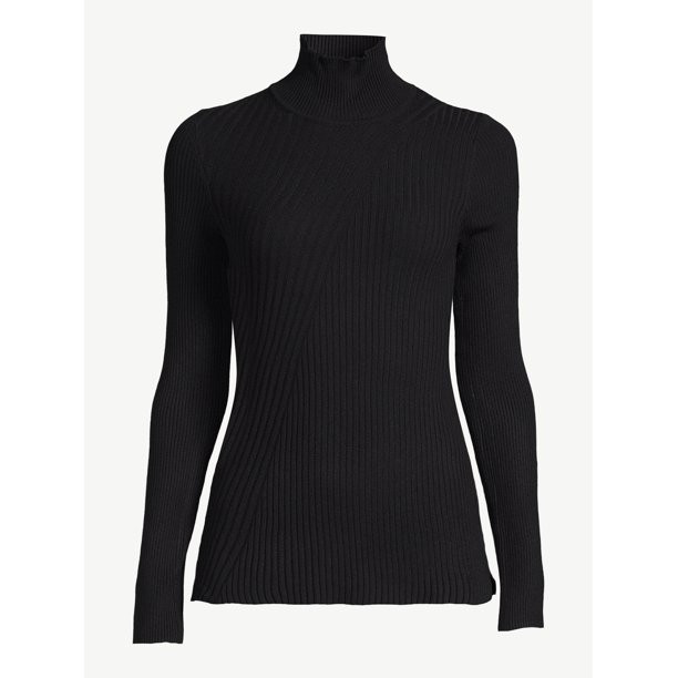 Free Assembly Women’s Diagonal Stitch Turtleneck Sweater | Walmart (US)