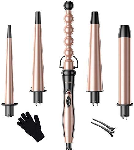 BESTOPE Curling Iron Curling Wand Set 5 in 1 Interchangeable Ceramic Barrels(0.35" to 1.25") Inst... | Amazon (US)