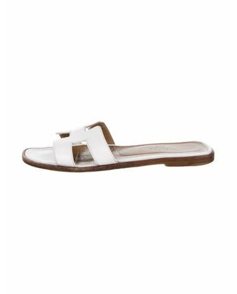 Hermès Oran Slide Sandals White | The RealReal