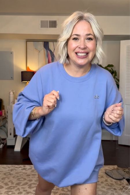 The prettiest color yet for Alo! I love an oversized sweatshirt and biker shorts!

Casual mom, over 40 style, midsize style

#LTKmidsize #LTKover40