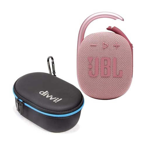 JBL Clip 4 Portable Bluetooth Speaker (Pink) + Bundle with divvi! Protective Hardshell Case (Black) | Amazon (US)