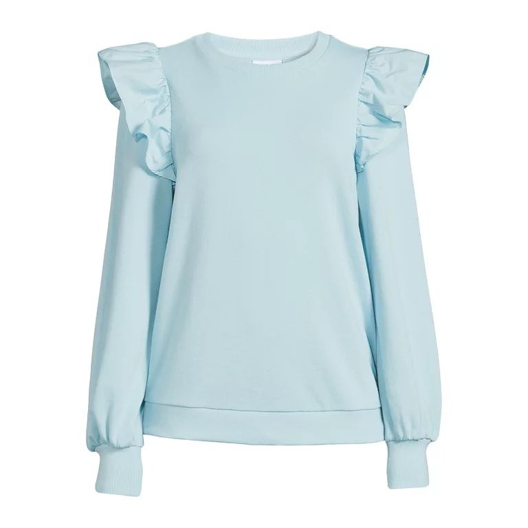 The Get Women's Long Sleeve Ruffle Sweatshirt | Walmart (US)