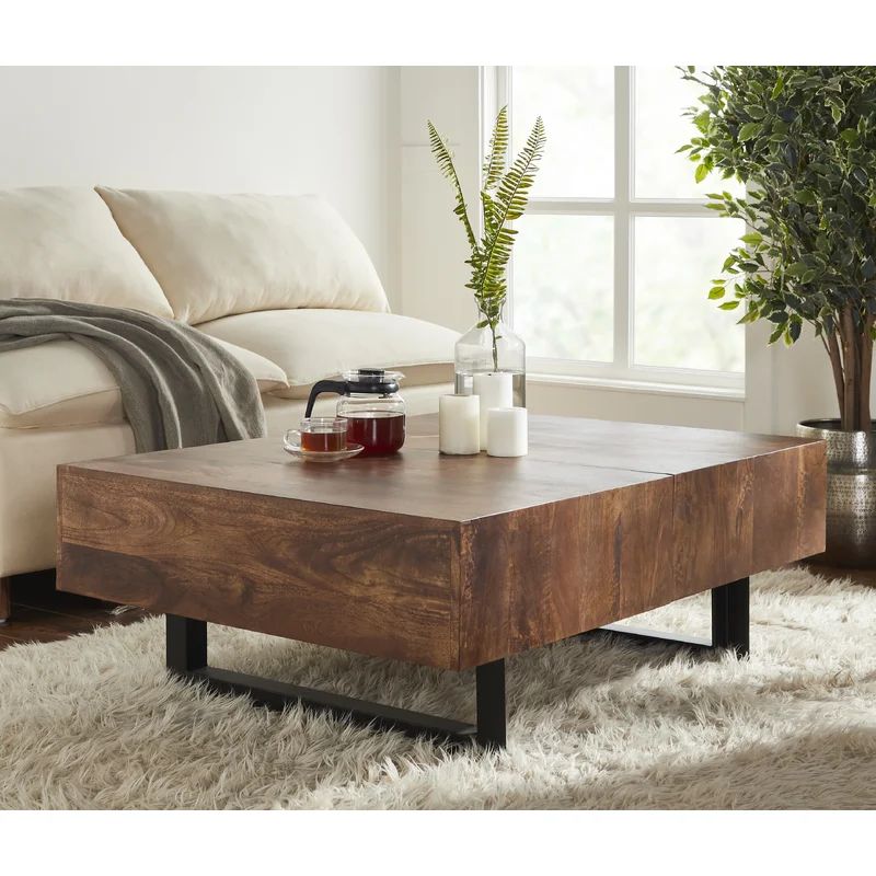 Mullins Murphy Extendable Sled Coffee Table with Storage | Wayfair Professional