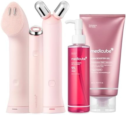 medicube Pink 3-in-1 Device & Skincare Set: Mini Booster Pro Plus Full Set, PDRN Jelly to Foam Cl... | Amazon (US)