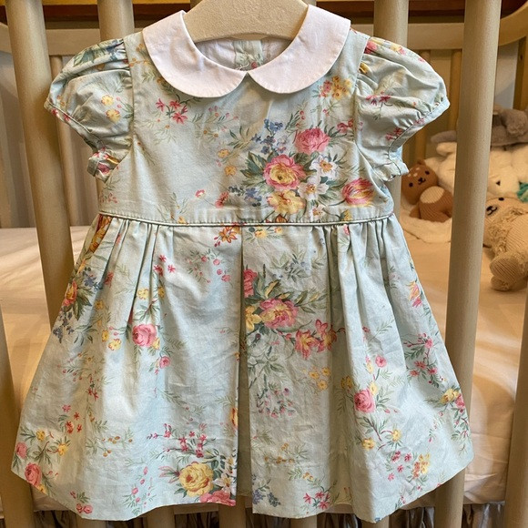 Ralph Lauren Floral baby dress with Peter Pan collar size 3m | Poshmark