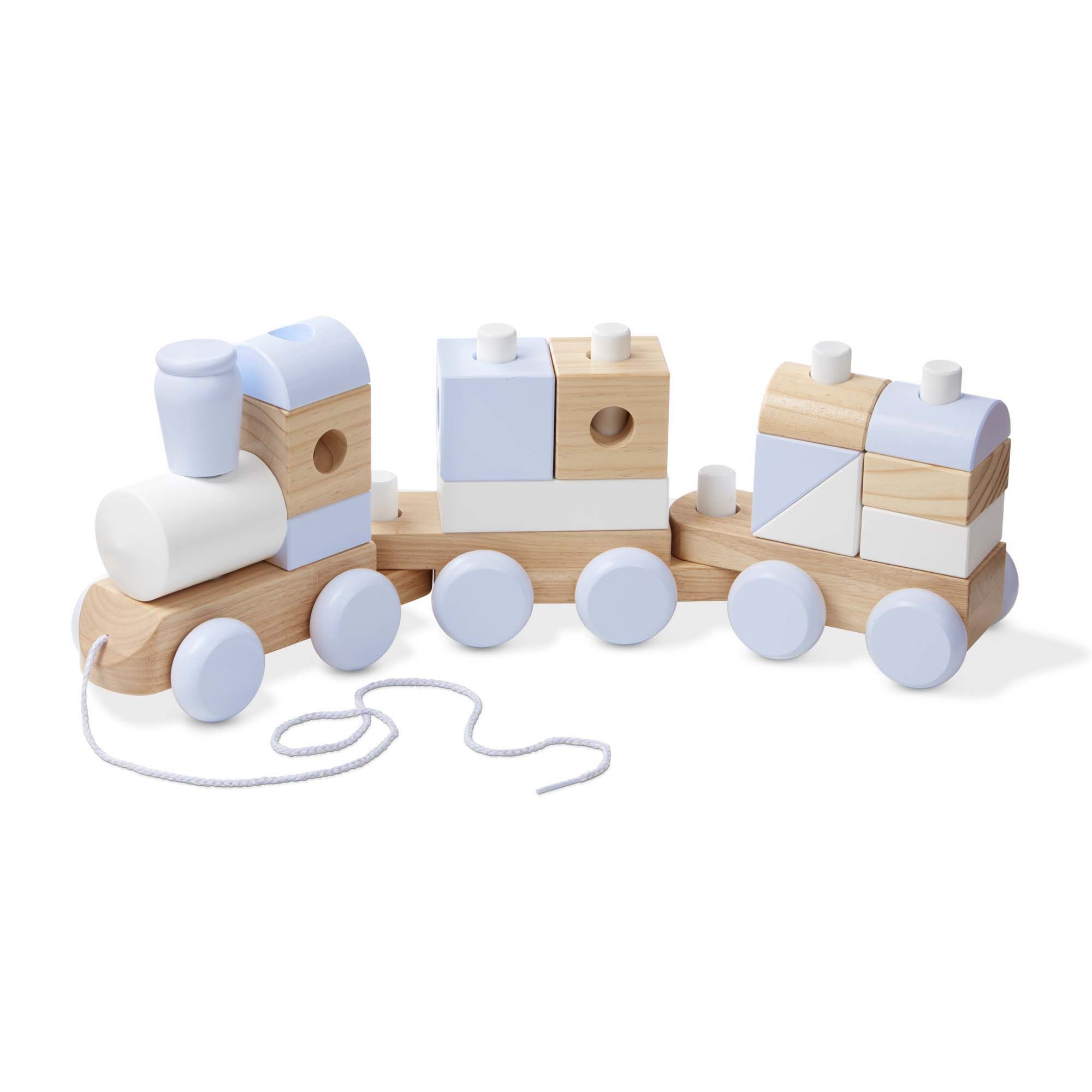 Melissa & Doug Wooden Jumbo Stacking Train – 3-Color Natural Wooden Toddler Toy (17 Pcs) - Walm... | Walmart (US)