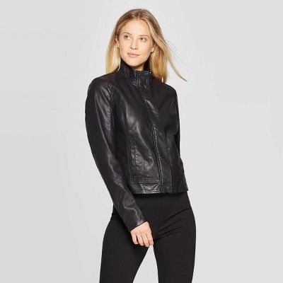 Women's Faux Leather Jacket - A New Day™ Black | Target