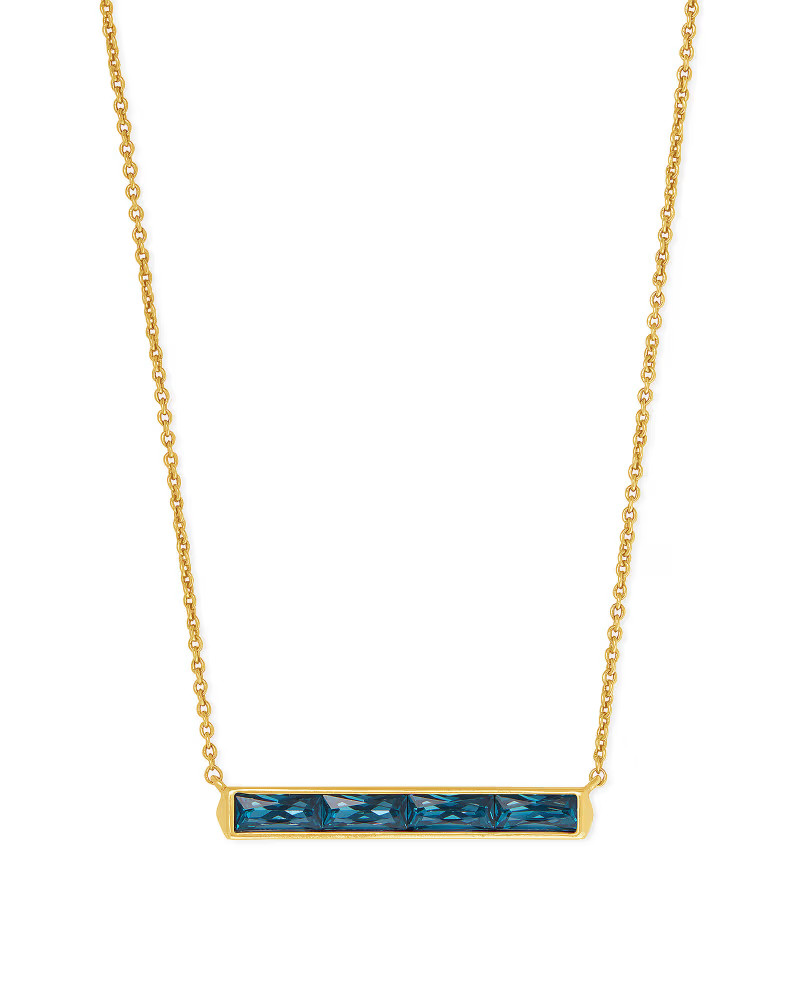 Jack Vintage Gold Pendant Necklace in Teal Crystal | Kendra Scott