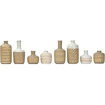 Main + Mesa Stoneware Vases with Gold Pattern, Set of 8 | Amazon (US)