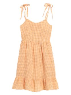 Fit &#x26; Flare Tie-Shoulder Gingham Mini Cami Dress for Women | Old Navy (US)