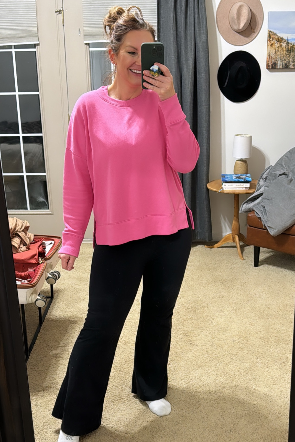Walmart style. This is one of my favorite lightweight sweatshirts. Split hem, longer in the back. 

#LTKmidsize #LTKfindsunder50 #LTKover40