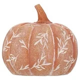 Small Etched Leaf Resin Pumpkin Decoration, Orange and White, 7", Fall by Way To Celebrate | Walmart (US)