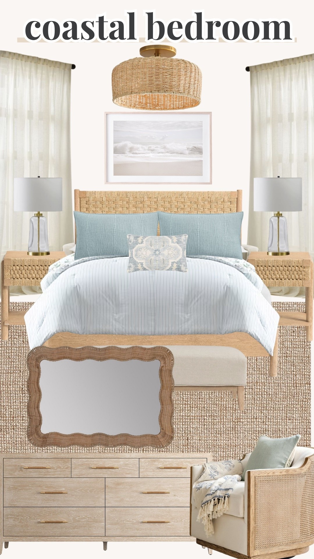 coastal cozy bedroom, coastal bedroom, cozy bedroom inspiration, coastal bedroom decor, coastal home decor, beachy bedroom, coastal style bedroom, relaxed bedroom decor, cozy bedroom ideas, neutral bedroom, coastal neutral decor, beach house bedroom, seaside bedroom, calming bedroom decor, airy bedroom, light and bright bedroom, layered bedding, cozy bedding, bedroom styling, bedroom inspiration, coastal bedding, textured bedding, natural textures, woven accents, rattan bedroom decor, linen bedding, soft neutral decor, timeless bedroom, classic coastal style, organic modern bedroom, coastal interior design, bedroom refresh, cozy home decor, serene bedroom, coastal home inspiration