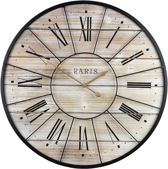 Sorbus Paris Large Wall Clock for Living Room - 24-Inch Wall Clock - Oversized Centurian Roman Nu... | Amazon (US)