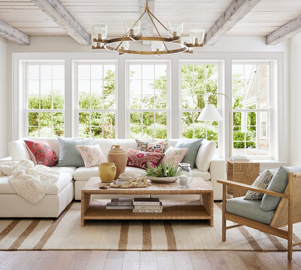 Malibu Rectangular Woven Nesting Tables | Pottery Barn (US)