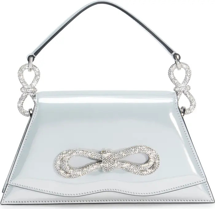 Mach & Mach Samantha Double Crystal Bow Patent Leather Top Handle Bag | Nordstrom | Nordstrom