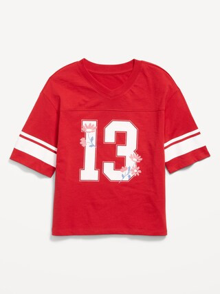 Oversized Football-Style T-Shirt for Girls | Old Navy (US)