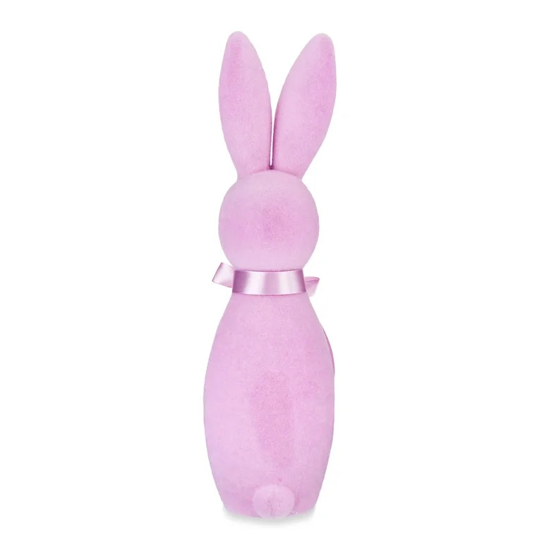 Way to Celebrate Easter Flocked Bunny Decor, Lilac, 16" | Walmart (US)