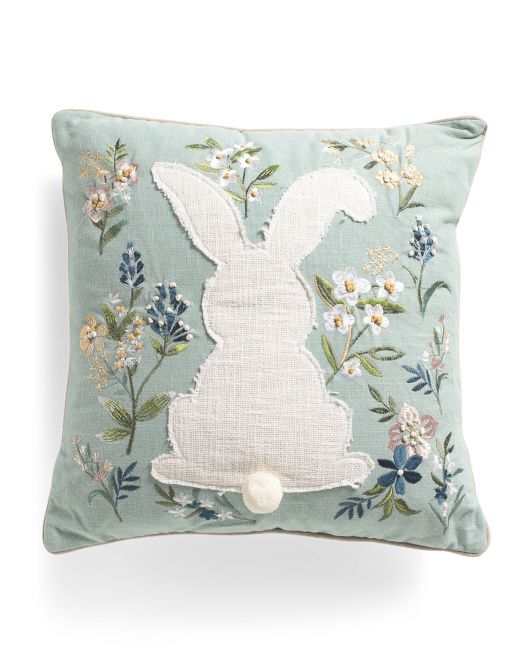 20x20 Bunny Floral Pillow | TJ Maxx