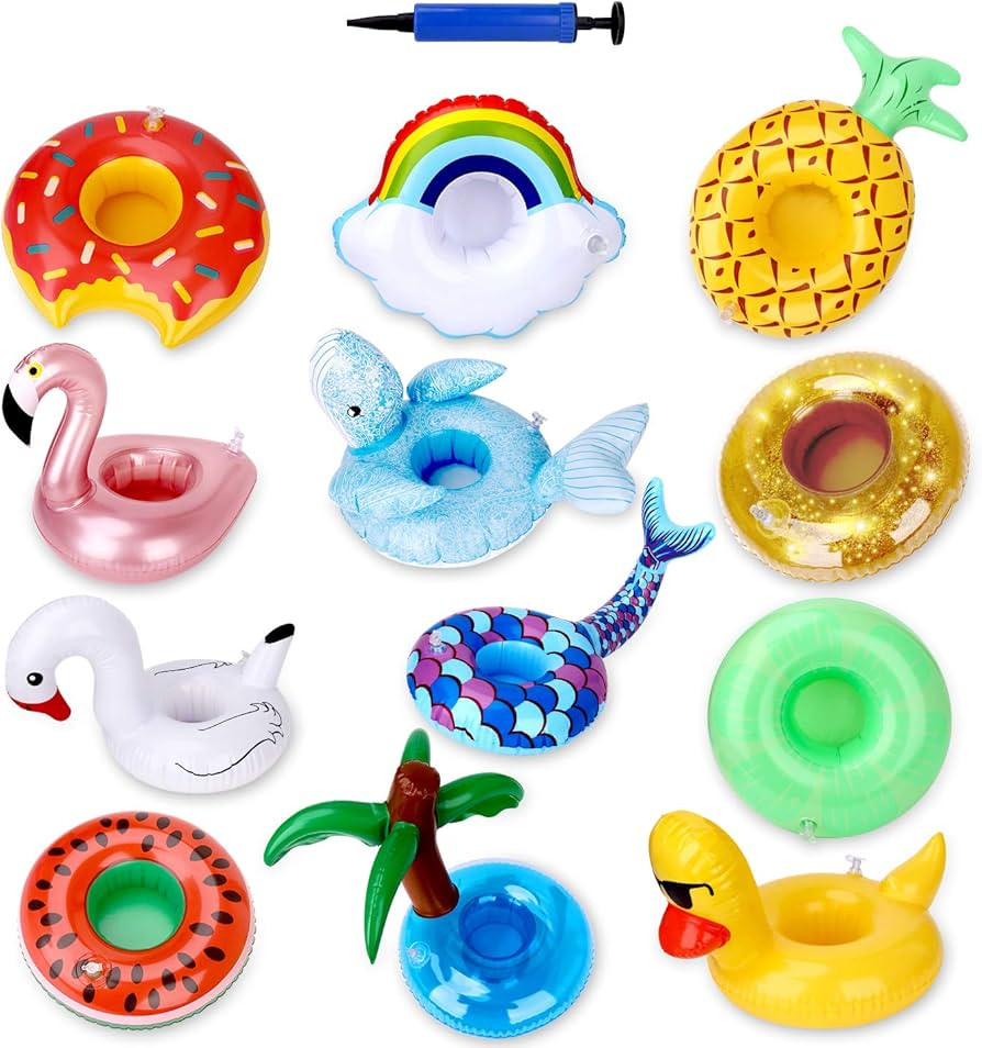 Inflatable Drink Holder 12 Pack,Pool Drink Holder Floats for Parties and Kids Water Fun Toys,Drin... | Amazon (US)